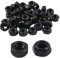 Hitefu 40 tuercas hexagonales M6 x 1 mm, tuercas antideslizantes de nailon negro, tuercas autoblocantes de acero al carbono para sujetadores