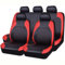 PERTID 9 Stück Auto Sitzbezüge Sets für Opel Adam 2012-2020, Leder Sitz Schonbezüge Sitzbezug Komplettset Vordersitze Rückbank Wasserdicht Rutschfes Innenraum,C/Red