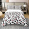 Homewish Coton Biologique, Housse de Couette 220x240 Léopard, Parure de Lit Coeur d'amour Rose,Ensemble de Literie de Style Féminin, Housse Couette À Imprimé Guépard d'animaux Sauvages