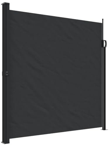 vidaXL Auvent Latéral Rétractable, Brise-Vue de Jardin, Écran de Protection, Écran de Balcon Terrasse Arrière-Cour Extérieur, Noir 200x300 cm