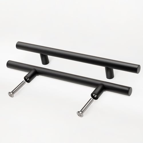 woplus Modern Küchenschrank Kleiderschrank Zieht Griffe Schrank Schublade Türgriff Ø: 12 mm Schrankgriff Inkl. Schrauben Schwarz (Bohrlochabstand: 290 mm, 1 Stück)