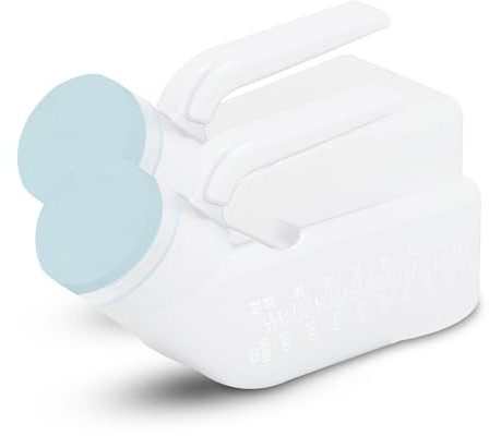ViraCare 2 x Male Urinal Bottle 1000ml | Pee Bottles For Men | Spill-Proof & Glow in The Dark Lid | Pee Containers for Bedridden And Elderly | Secure Cap & Measuring Scale | (1 Pack of 2)