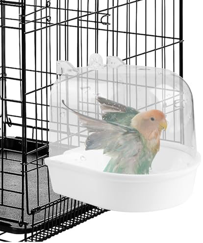 WEGREAT Multifunktions Vogeltränke Hängend: Badehaus für Vogelkäfig, Vogel Badewanne, Haus Vogeltränke Schüssel für Käfig, Vogelkäfig Zubehör für Unzertrennliche, Wellensittiche, Kanarienvögel