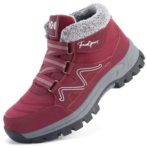 Moudn Stivali da neve da donna caldi foderati in pelliccia stivaletti invernali antiscivolo stivaletti da passeggio per donne scarpe da trekking all'aperto lavoro