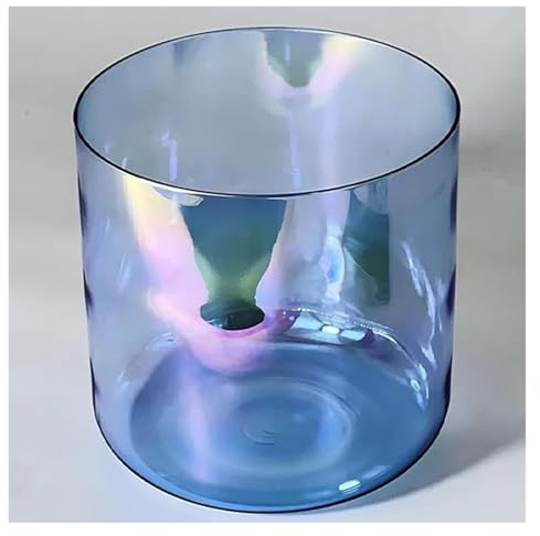 HBALDTEDC Quarz-Kristall-Klangschalen Schlägel, 6 Zoll große Alchemy Crystal Clear Blue Klangschale, 432 Hz, geeignet for Yoga-Meditation und Klangheilung, Gebet, Stressabbau(G Note)