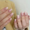 24 Stück Press on Nails Kurz, Almond Gradient Fake Nails Künstliche Nägel - Mandel Nägel Zum Aufkleben mit Bow Design - False Nails für Damen und Frauen (Gradient with Bow Design)