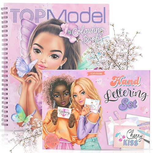 TOPModel Malbuch mit Pailletten FAIRY LOVE + TOPModel Briefbox Handlettering – Zauberhafte Kreativität für magische Designs und handgeschriebene Kunstwerke!
