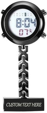 Avaner Krankenschwesteruhr Digital Personalisierte Pflegeruhr: Taschenuhr Datum FOB Analog Quarzwerk Uhr Ansteckuhr Unisex Schwesternuhren mit Pin für Arzt Doktor Medical