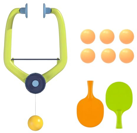 Door Ping Pong Game,Table Tennis Set with Indoor Hanging System, Adjustable Door-Mounted Ping Pong Trainer for Solo Practice & Family Fun, Durable Hanging Table Tennis Net with Ball Return