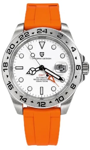 Pagani Design Uhren Herren GMT Automatik Automatik Mechanisch Analog Saphir Sport Wasserdicht Leuchtend Handgelenk Uhr