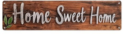 Targa in metallo vintage con scritta Home Sweet Home (lingua italiana non garantita)