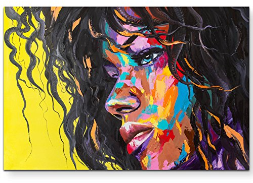 Paul Sinus Art Leinwandbilder | Bilder Leinwand 120x80cm Frau - abstraktes Portrait