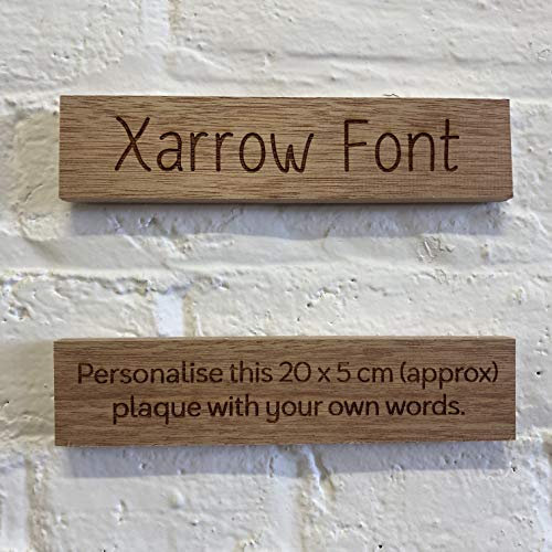 Cutncraft Designs Personalised wooden plaque/sign bespoke childs bedroom door/custom text - Xarrow Font (20x5 cm / 8x2 inch)