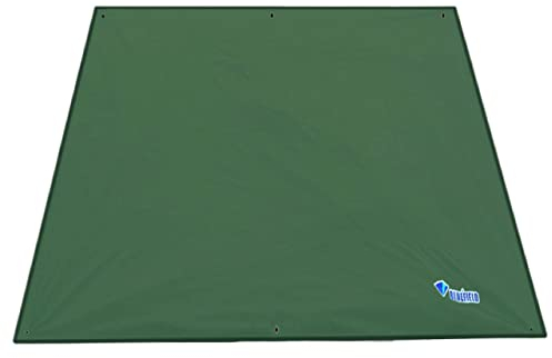 Azarxis Lona de Tienda de Campaña Impermeable Toldo de Camping Portátil Huella Hoja de Suelo Refugio Manta de Sombra Estera para Playa Acampar Picnic (Verde Oscuro, S - 1,5 x 2,2m)