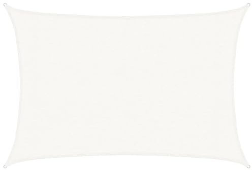 vidaXL Toldo de Vela Parasol Lona Protector Solar Sombra de Patio Jardín Terraza Balcón Parque Infantil Exterior Blanco HDPE 160 g/m² 3x4 m
