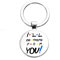 I'll Be There for You Print Keychain Friends TV Theme Simple Design Glass Dome Key Chain Keyring Gift (White)