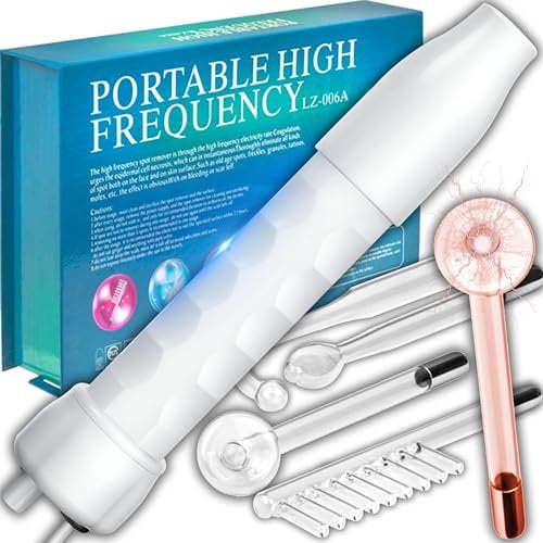Retoo Alta Frecuencia Facial para Tratamiento de Acné, Rejuvenecimiento de Piel, Estimulación del Crecimiento Capilar, 4 Electrodos, Electroterapia de Alta Frecuencia