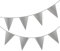 Happium 10 m lange einfarbige Wimpelkette Flaggen Banner Wimpel Party Dekoration Girlande (Silber)