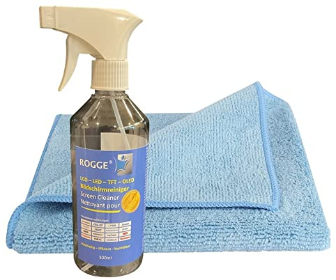 ROGGE 500ml Bildschirmreiniger inkl. 1 Weltklasse Microfasertuch 40x40cm 500 ml