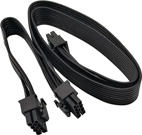 Hsthe Sea PCIe 8 Pin Male to Dual PCIe 2 X 8 Pin (6+2) Male Power Adapter Cable for Seasonic Power Supply 60cm+20cm