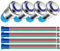 Gebildet 4piezas 12mm Acero Inoxidable Pulsador Momentáneo 3V-4.5V-5V-6V-7.5V-9V/5A LED 1NO SPST Encendido/Apagado Impermeable con Enchufe de Cable (LED Azul)