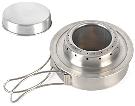 Fondue Brenner Edelstahl Topfbrenner, Pastenbrenner Winddicht Alkohol Herd Brenner Fondue Zubehör, ?Alkoholkocher Mit Griff FüR Outdoor-Camping (mit Griff)