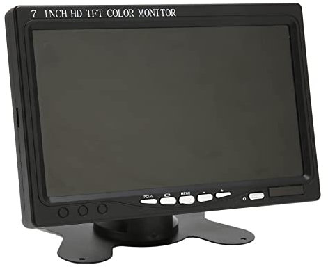 Monitor per Auto da 7 Pollici, Schermo TV per Monitor per Auto Interfaccia Multimediale VGA Av HD Risoluzione 1024X6007 Monitor per Mini PC con Supporto Girevole per Sistemi di Telecamere di(#1)