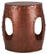 WOMO-DESIGN Beistelltisch Lahti rund Ø38x45 cm Kupfer, Unikat, handgefertigt aus Metall, Industrie-Design, Couchtisch mit Schweißnieten, Wohnzimmertisch Sofatisch Loungetisch Ablagetisch Metalltisch