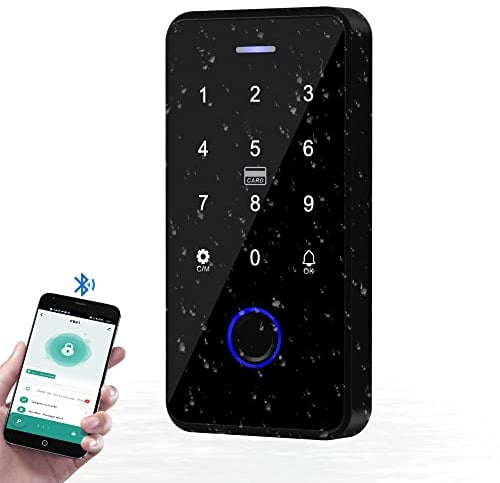 YiToo Clavier de contrôle d'accès biométrique à Empreintes digitales Tuya App Smart NFC ouvre-Porte étanche 13,56 MHz RFID Clavier avec Wiegand 26 Bits Sortie/entrée