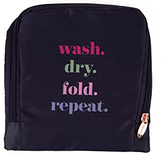 Miamica Faltbarer Reise-Wäschesack, Marineblau, mehrfarbig, waschen, trocknen, falten, wiederholen, 53,3 x 55,9 cm – leicht, langlebiges Design mit Kordelzug
