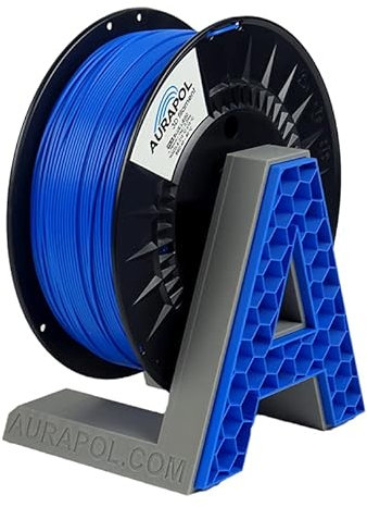 AURAPOL Filament 1.75 PLA HT, Spezielle Art von PLA Filament mit hoher Dichte, 1 kg 3D Drucker Filament - Einfaches Drucken bei Temperaturen von 210 °C bis 250 °C, Premium 3D Filament, Blau