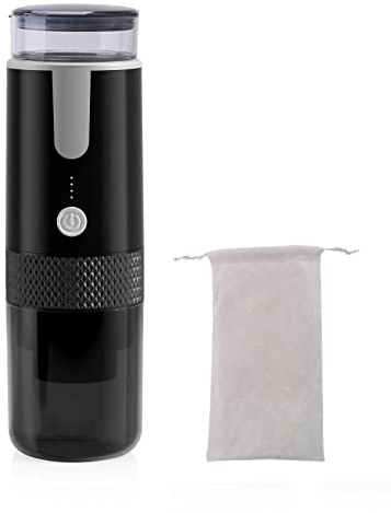 HSTYAIG Machine à espresso portable USB rechargeable Mini cafetière électrique 15 bars de pression compatible avec les capsules et le café en poudre pour le voyage en voiture, camping, randonnée
