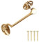 SUL Brass Cabin Silent Hook Door Hook and Eye Latch Cabin Hook with Mounting Screws, Garden Gate Latches, Gate Hook Eye Latch, Latch Lock for Garage Door, Shed, Window Brass Hook (100mm) (One Pack)