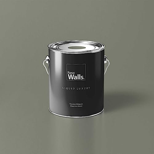 New Walls Premium Peinture murale Gris, Vert, Olive Liquid Luxury Peinture émulsion d'intérieur - 5 L