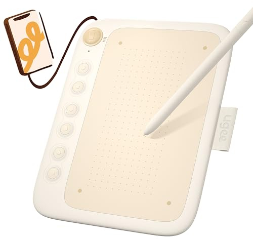 UGEE Q6 - Tavoletta da disegno per telefono Android, tablet grafico con 6 tasti caldi, 6,5 x 4 pollici, modalità di disegno regolabile, blocco da disegno con 16 K livelli, stilo senza batteria per