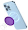 AUROX Compatible with MagSafe Base for iPhone 15/14/13/12 Magnetic Base Plate【Base Only】 Intended for Soccket Grip and Phone Ring Holder【Removable for Wireless Charging】(Purple Translucent)