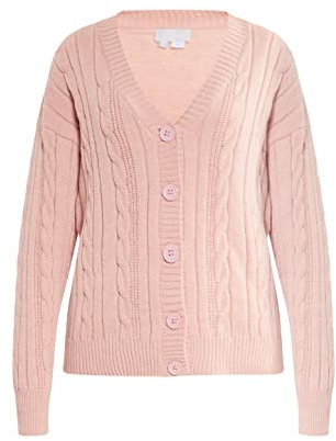 CARNEA Cardigan con Bottoni, Rosa Antico, XS/S Donna