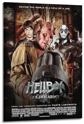 VZRSQZK Hellboy 2 The Golden Army Filmposter, dekoratives Gemälde, Leinwand-Wandposter und Kunstdruck, modernes Familienschlafzimmer-Dekor-Poster, 60 x 90 cm