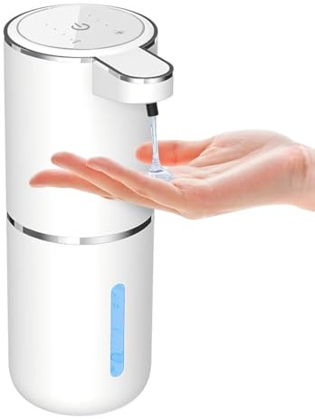Automatischer Flüssigseifenspender – berührungsloser Spender, 380 ml, automatischer Flüssigschaumseifenspender zur Wandmontage mit 4 Stufen Einstellbarer Freisprechpumpe für Badezimmer und Küche