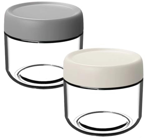 aupawdy Lot de 2 pots d'avoine de nuit de 300ml,Verres d'avoine de nuit avec couvercle hermétique,bocaux verre, pot confiture,Épices Bocaux en Verre Réutilisables
