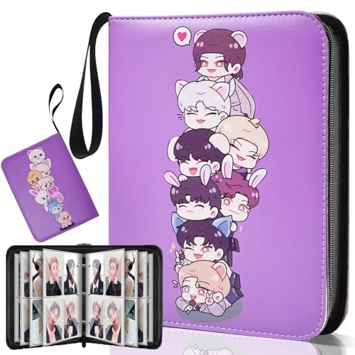 NOVETUTOTA Korean Pop SKZOO Stray Kids Trading PhotoCard Binder Alben Storage 400 - Cute Cartoon Photocard Holder Book with Sleeves, Christmas Gifts for Children, Idol Photo Protect - Lomo Card