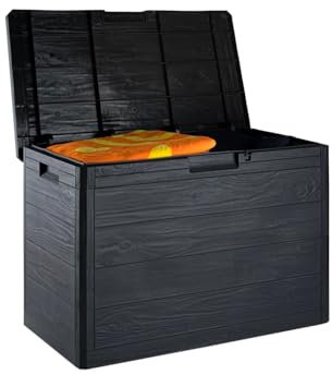 Avilia Baule Portaoggetti da Esterno - Cassapanca per Attrezzi e Articoli da Giardinaggio, in Resina Resistente e Pannelli in Legno, 160L, 73x50,5x46.5cm, Antracite
