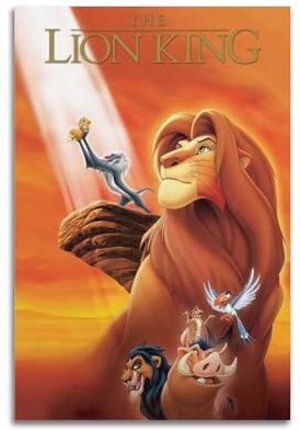 TWFSRXVWTS Cartoon-Poster, Motiv: König der Löwen, dekoratives Gemälde, Leinwand, Wandposter und Kunstdruck, moderne Familienschlafzimmer-Dekoration, Poster, 20 x 30 cm