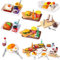 Miniatur Lebensmittel Puppenhaus Zubehör Weihnachten, Miniatur Wichtel Zubehör, Miniatur Eier, Hamburger, Brot, Jam, Kuchen, Milch, Kaffee, 1:12 Miniatur Küche Zubehör Miniatur Geschirr Set