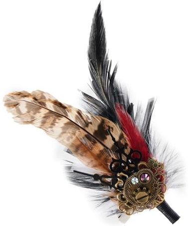 NIHENHAO Broche steampunk pour femme et homme punkstyle punkstyle horloge plume broche à clip épinglette costume corsages épingle à cheveux cool
