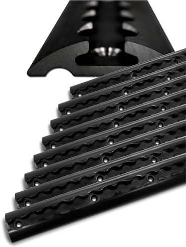 Airlineschiene schwarz halbrund, Alu Zurrschiene 8X 1,5 Meter, hohe Stabilität und Langlebigkeit, für Anhänger, Camper, PKW, Werkstatt, Wohnmobil usw.