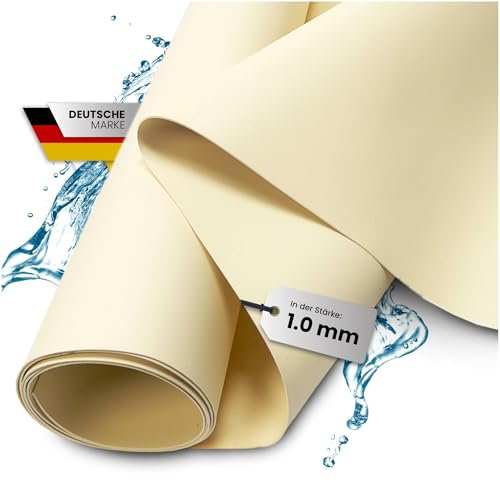 TeichVision - Bâche pour bassin en PVC beige sable - Épaisseur : 1 mm - 4 m x 3 m - Film PVC beige adapté pour les étangs, les biotopes, les piscines naturelles