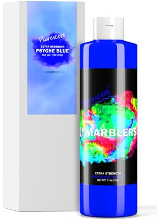 MARBLERS Colorante liquido neon 11oz (310 g) [Psyche Blue] | a base d'acqua | super concentrato | pigmento liquido | inodore | non tossico | ideale per calcestruzzo, cemento, malta, intonaco, vernice