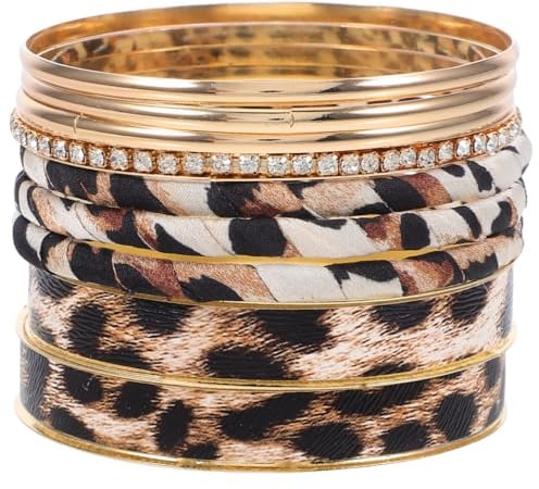GALPADA Armband Damen Leopard Muster Multilayer Metall | Leopardenmuster Design, Mehrschicht Struktur, Für Verschiedene Anlässe