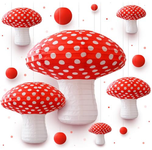 Avoseta Papierlaternen, Pilz, Party-Dekoration, 12-teiliges Set